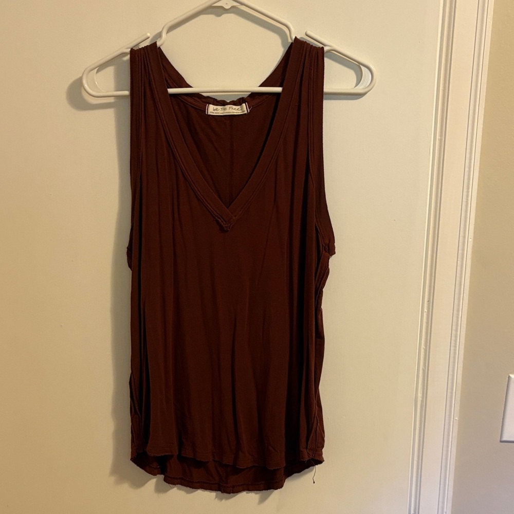 We The Free Burgundy Tank Top